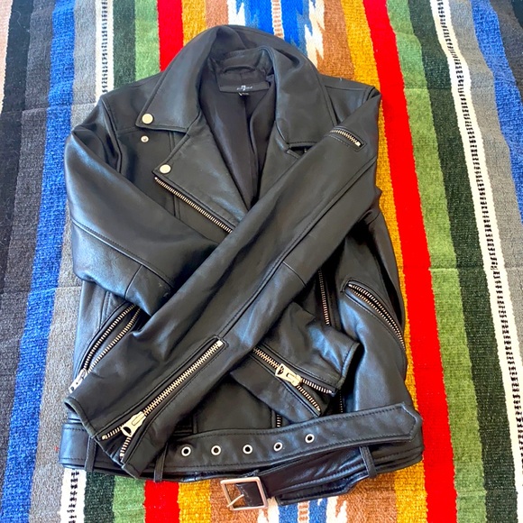7 for all mankind LEATHER jacket - Picture 2 of 5